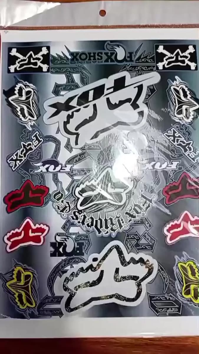 Stickers Bicicleta Y Otros Fox Plancha 30 X 23cm Urubici
