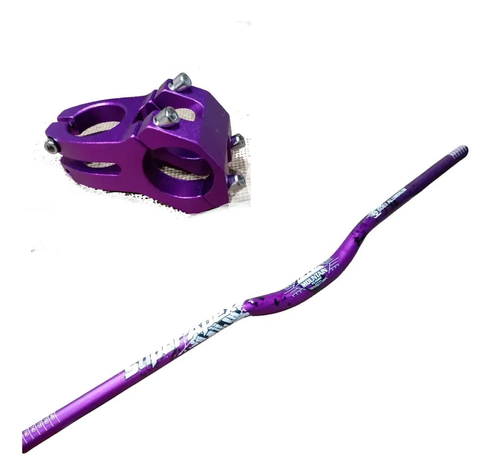 Manubrio Mtb Violeta + Potencia 45mm + Pedales Pvc - Urubici