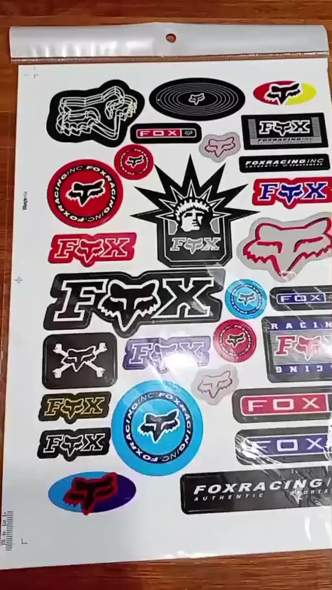 Stickers Bicicleta U Otros Fox Plancha 30 X 23cm Urubici